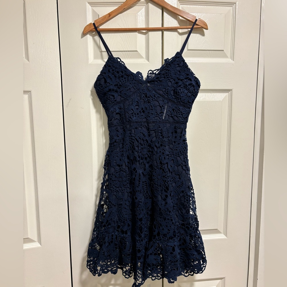 Blue lace dress